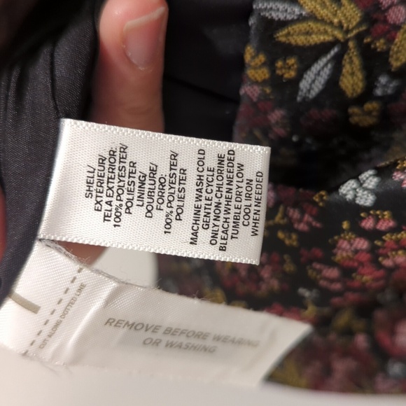 Loft Jacquard Floral Black Skirt With Pockets Size 4 - Picture 8 of 8